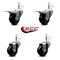Service Caster 3'' Hard Rubber Swivel 7/16'' Grip Ring Stem Caster Set 2 Total Lock Brake, 4PK SCC-GRTTL20S314-HRS-716138-2-S-2 - alternate 2